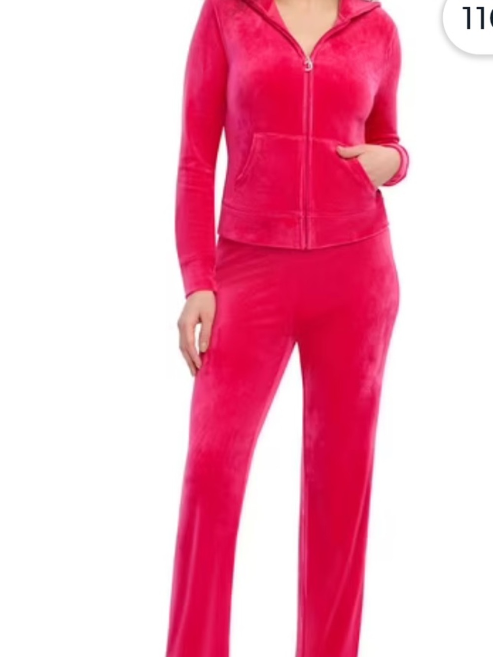 Juicy Couture Tracksuit Set Womens L Hot Pink Bling Logo Zip Hoodie